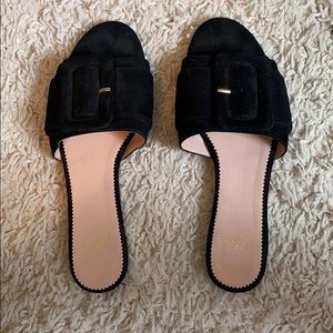 J Crew suede slides